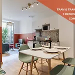 Cosy And Trendy 3 Bedrooms Train Tramway Apartment Nice