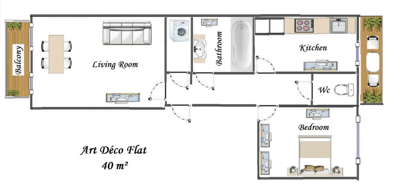 Art Deco Flat 45 M² Apartment Nice