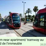 Grand Appartement 5 Chambres, 5 Television , 95 M2, Vue Mer, Tramway Sur Place, Gare Train 2 Min, Aeroport 5 Min , Large Apartment 5 Bedrooms, 5 Televisions, 95 M2, Sea View, Tram On Site, Train Station 2 Mins, Airport 5 Mins