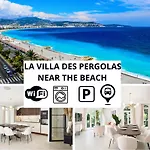 Villa Des Pergolas -6 Bdrs - 5 Bathrs -Parking -Jardin -Jacuzzi -Tramstation , 10 Min Beach