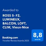 Ross 5- F2, Lumineux, Balcon, Loft, Clim, Vieux-Nice