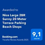 Nice Large 2Br Sunny 20 Meter Terrace Parking Beach Shops