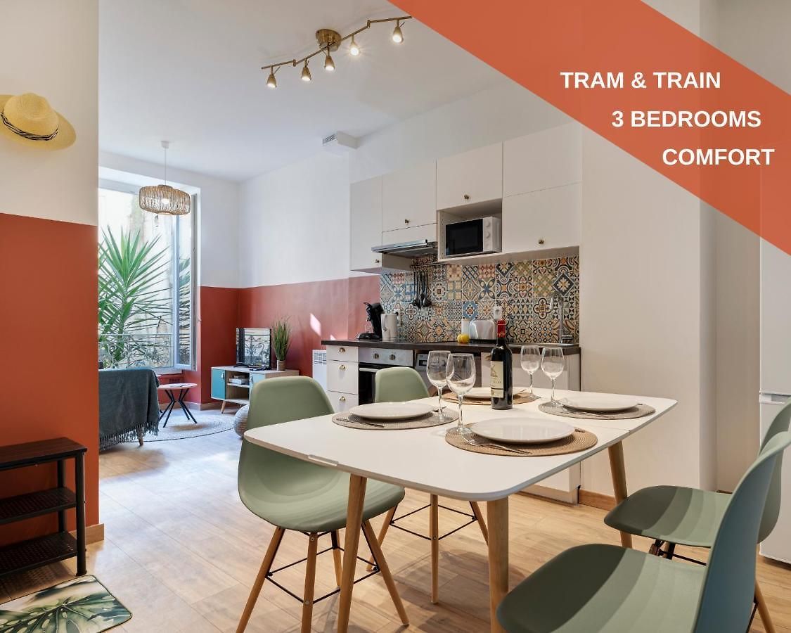 Cosy And Trendy 3 Bedrooms, Train By Nicesitter Apartment Nice