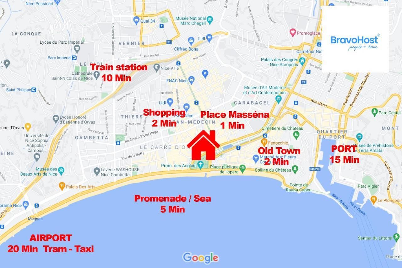 Appartement Gioffredo Massena 4 Pers Ac Wi-fi