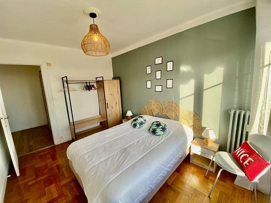 Appartement 2p Vue Mer- 5min Plage, Terrasse, Ac, Parking Nice