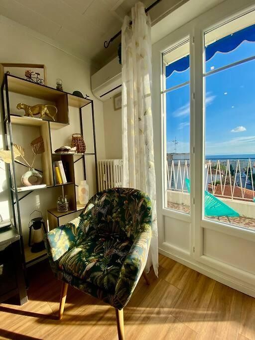 2p Vue Mer- 5min Plage, Terrasse, Ac, Parking Appartement Nice