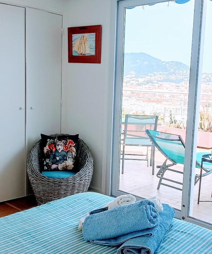 Vue Nice&mer Séjour chez l'habitant *