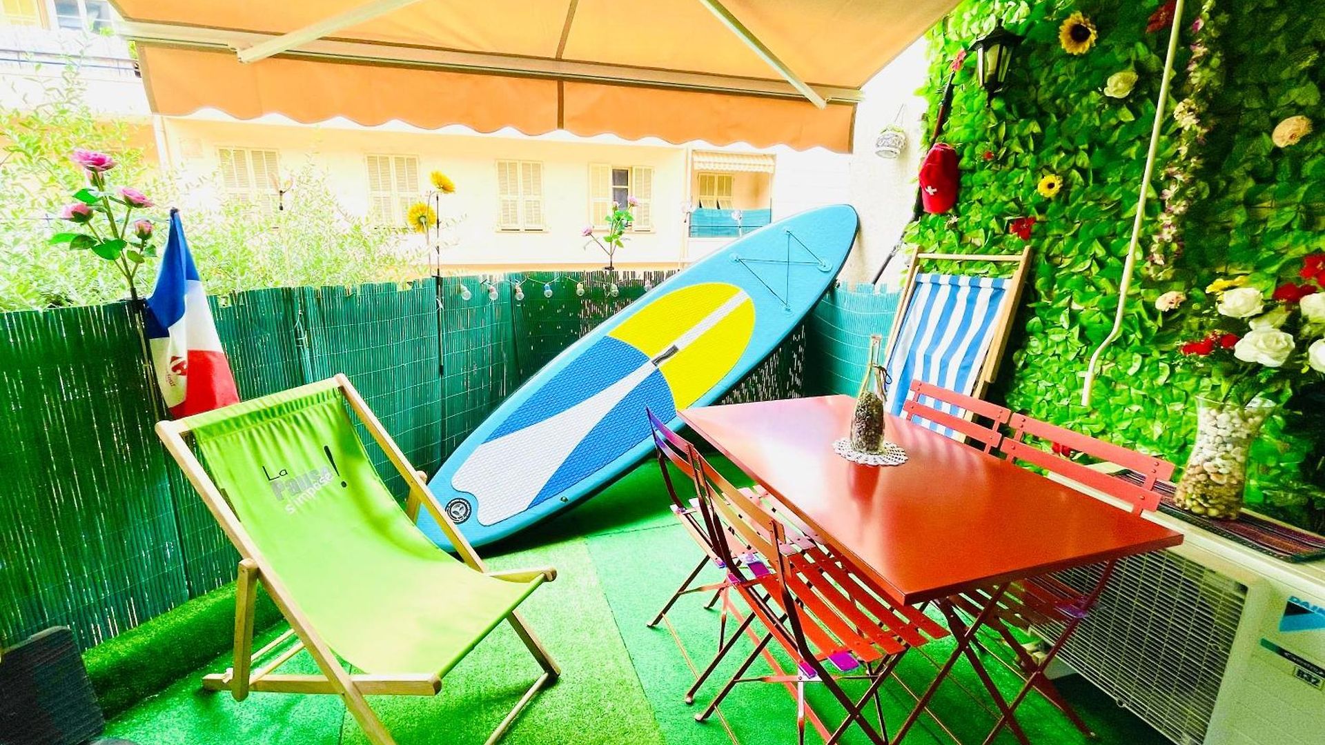 Apartment Center Side Free Paddle Beautiful Terrace *