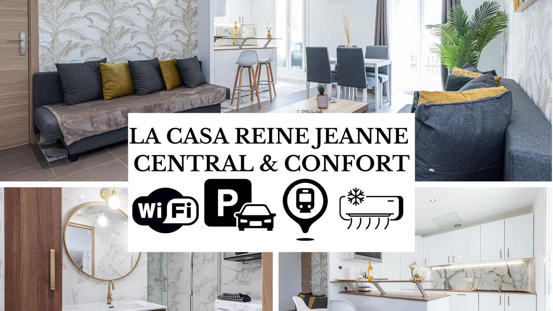 Appartement Casa Reine Jeanne- Ideal Groups & Family -central Near Train Station - Parking - New&confort-ac *
