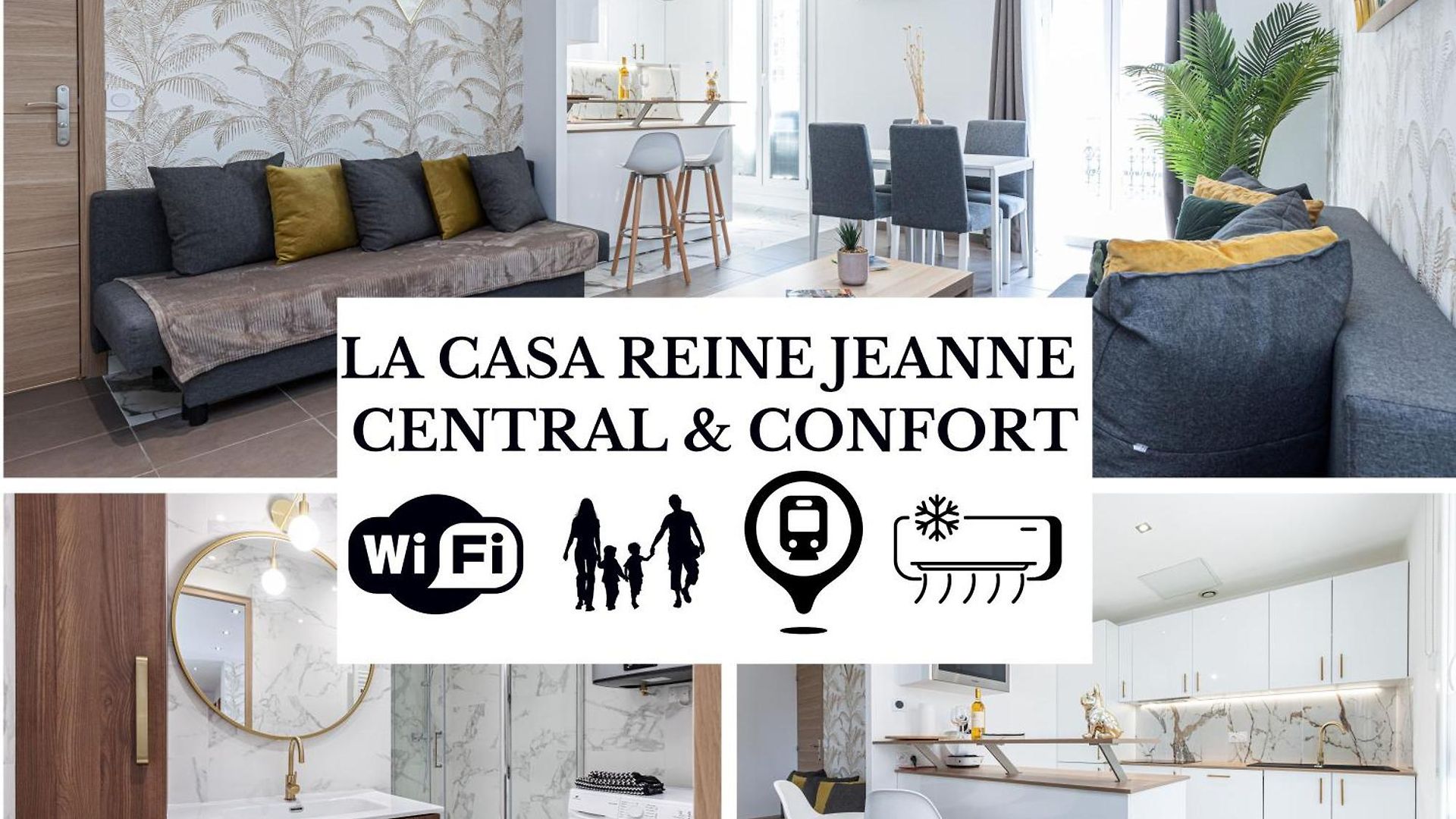 Casa Reine Jeanne- Ideal Groups & Family -central Near Train Station - Parking - New&confort-ac Appartement Nice