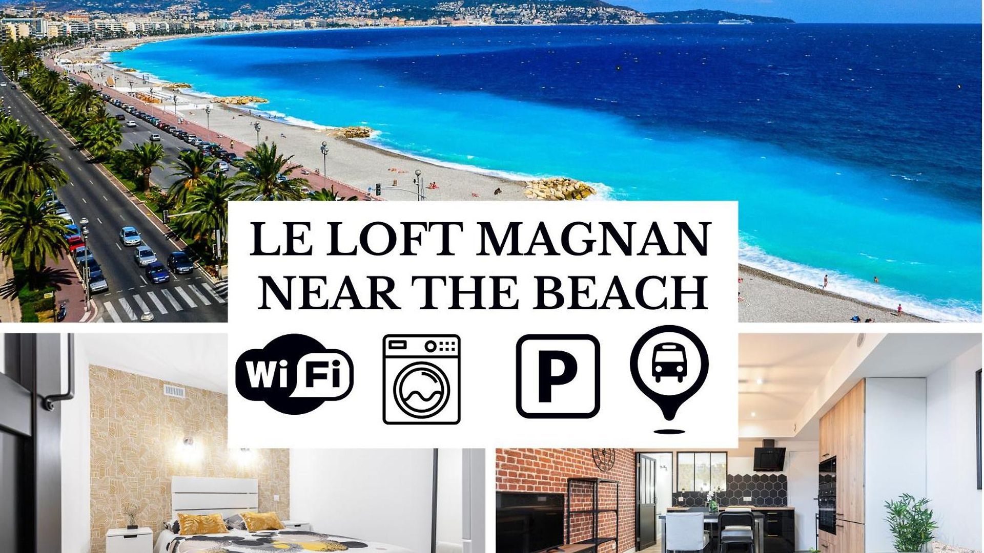 Loft Magnan - Parking - Ideal Couples -beach -tram & Supermarkets - New & Confort-ac Nice
