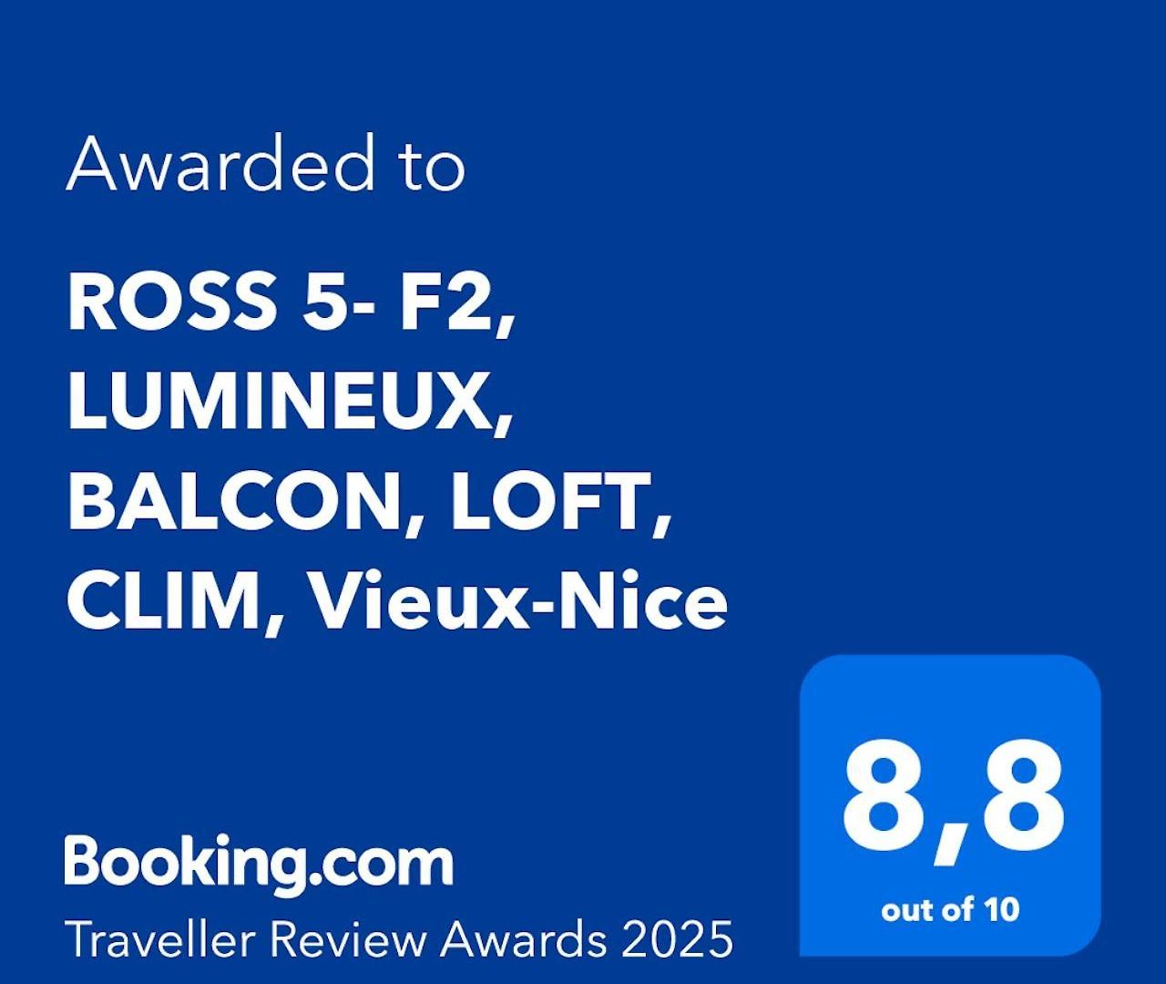 Ross 5- F2, Lumineux, Balcon, Loft, Clim, Vieux-nice