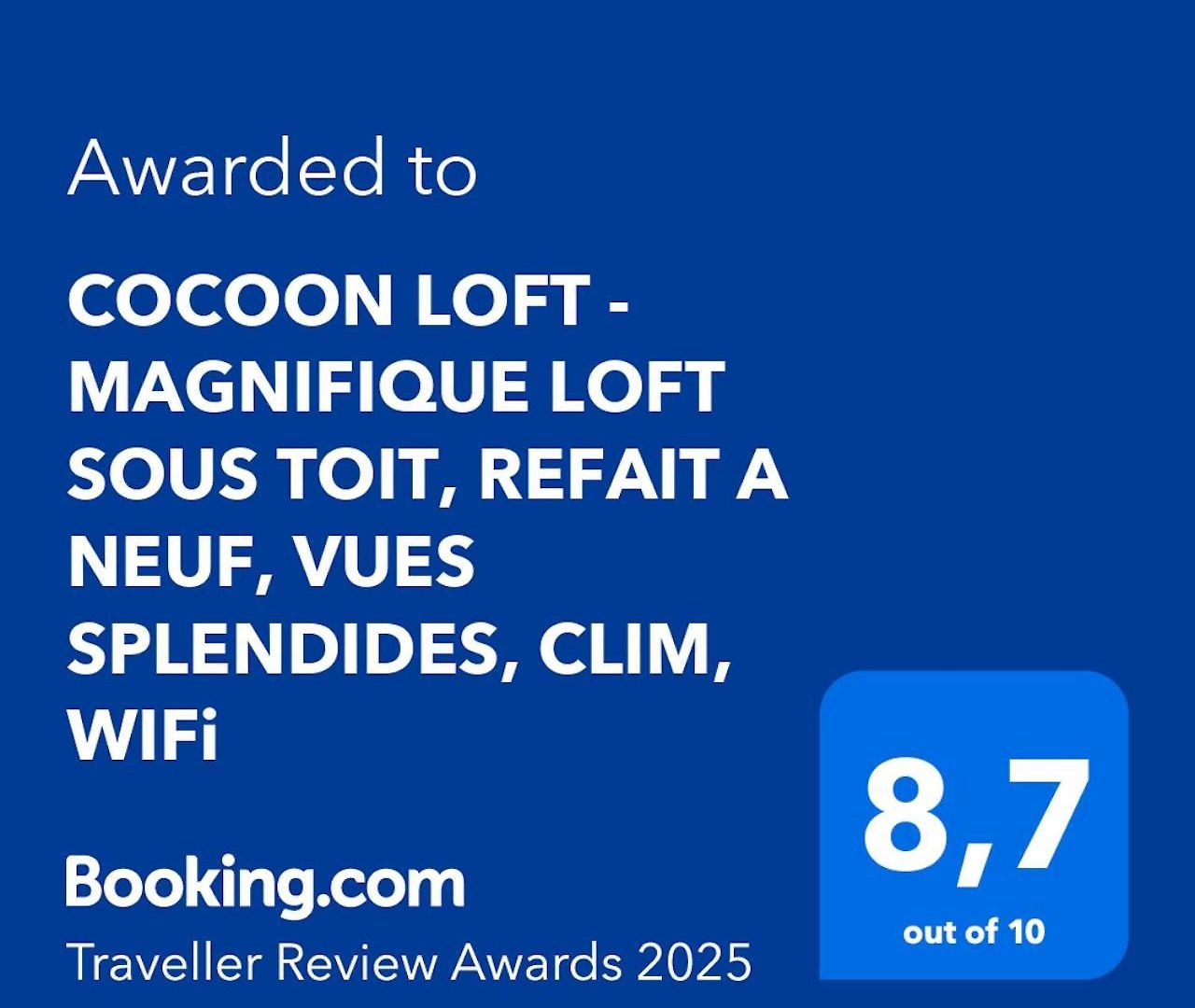 Cocoon Loft - Magnifique Loft Sous Toit, Refait A Neuf, Vues Splendides, Clim, Wifi Appartement