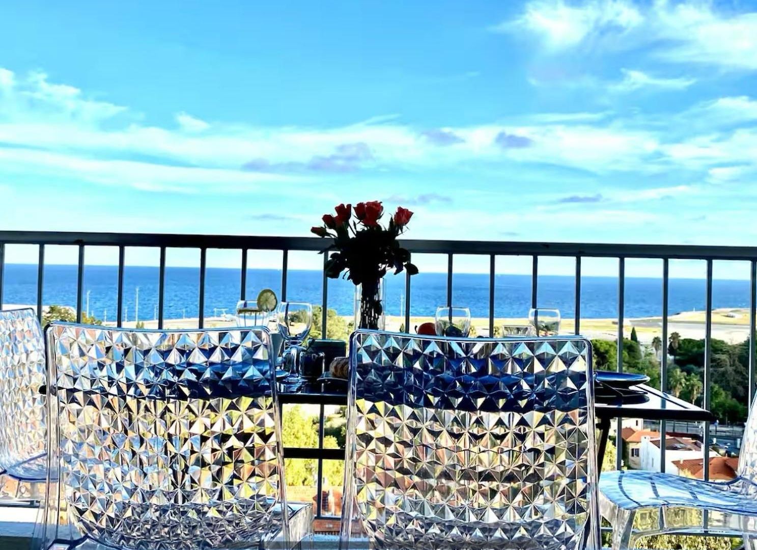Panoramic Sea View - Air Conditioning - Terrace - 2 Bedrooms - Kitchen - Wifi - Tramway Appartement Nice