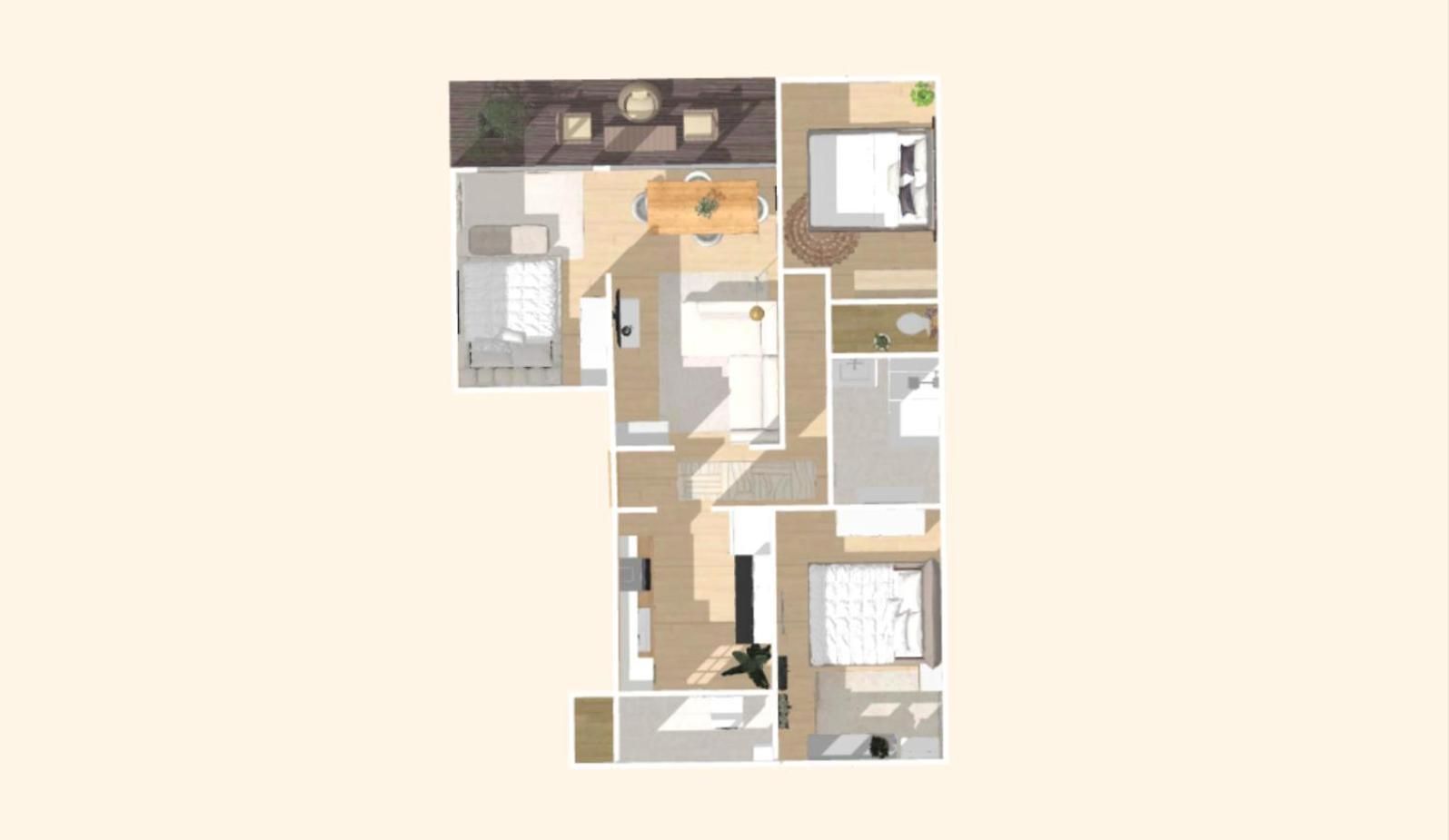 Grand 80m2 Parking Appartement
