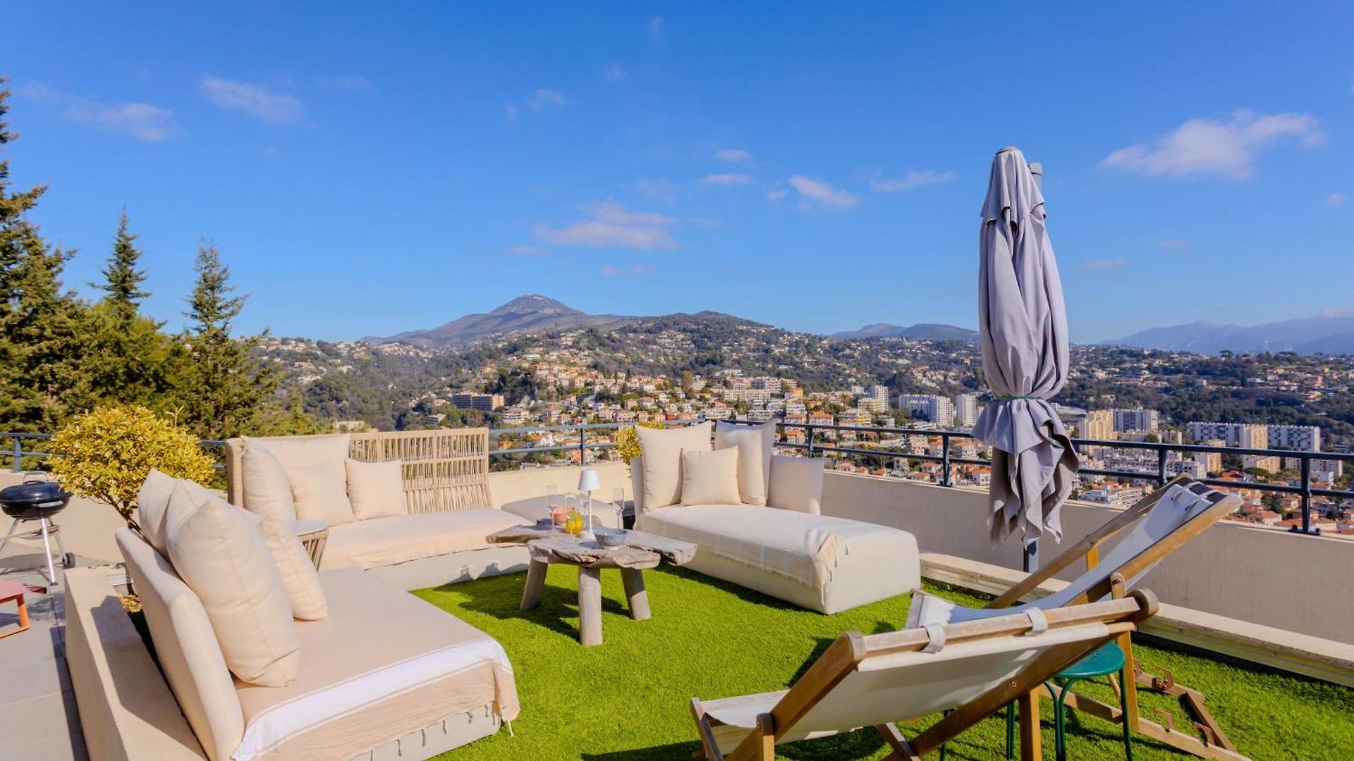 Hill A Terrasse 130m2, Vue Panoramique, Piscine, Parking Prive, Climatisation, Wifi Apartment *