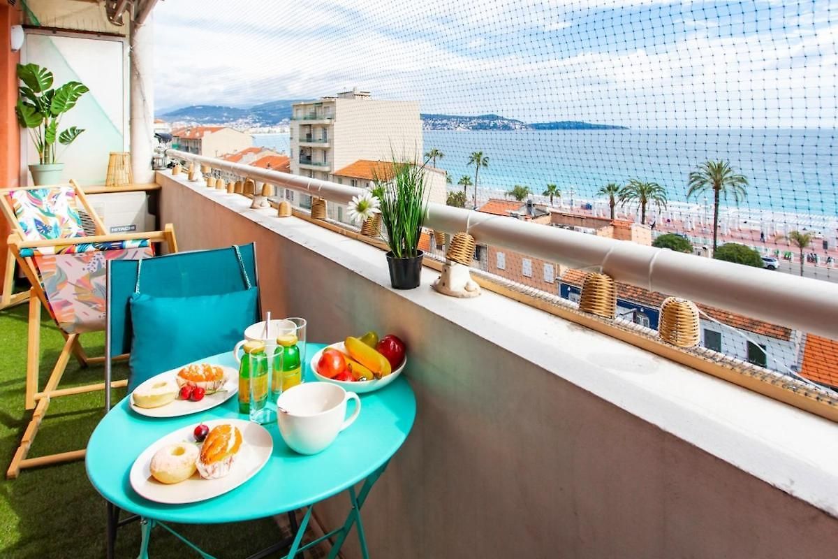 Modern 2-bedroom Sea View, Air Conditioning, Balcony Nice