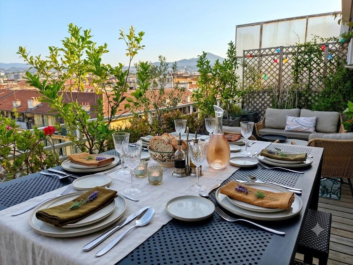 Apartment Sun Deck Terrace - Port Of With View And Air Conditioning Nice