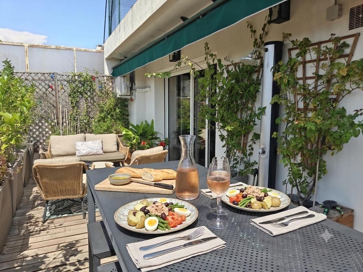 Sun Deck Terrace - Port Of With View And Air Conditioning Apartment Nice