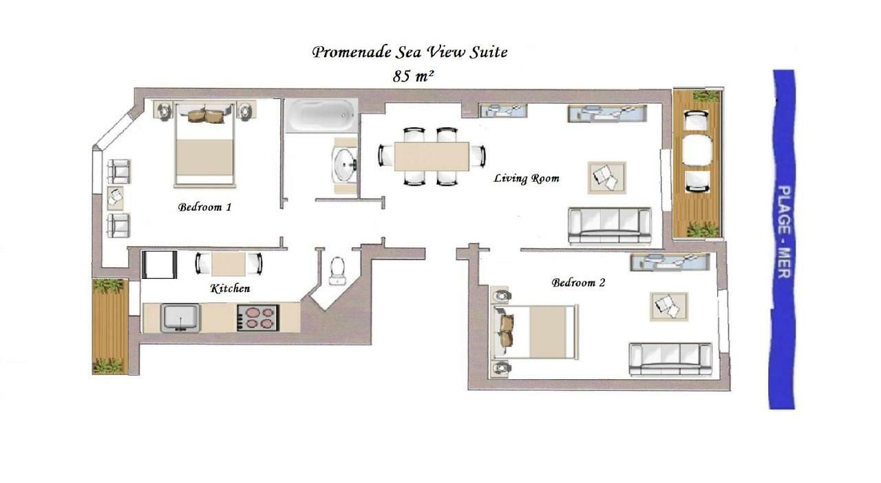 Sea Front - Panoramic View With Terrace - 85 M * Nice