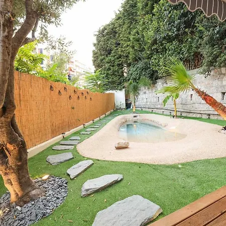 Amazing Garden In City Center - Aircon Apartment Nice