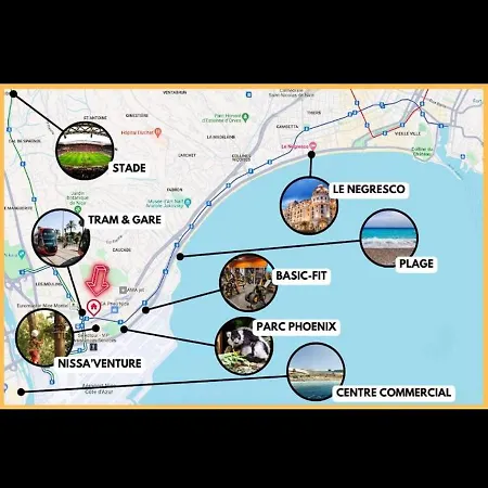 Apartment Grand Appartement, 2 Ou 3 Ou 4 Pieces, Tramway Sur Place, Proche Gare Sncf St Augustin 900 Metre , Aeroport 1200 Metre, Ou Allianz Riviera 10 Min, Palais Nikaia 2 Min , Supermarche Sur Place, Parking Possible Si Disponible Ou Payant A 1000 Metr Nice