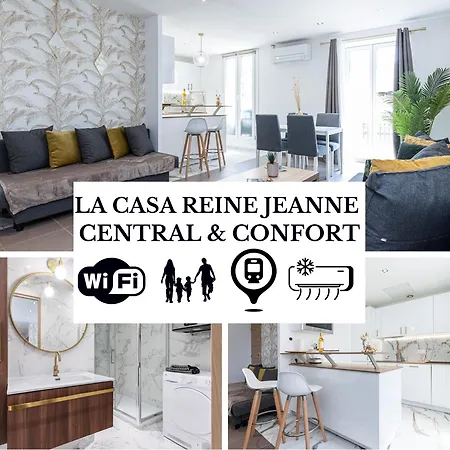 Casa Reine Jeanne- Ideal Groups & Family -central Near Train Station - Parking - New&confort-ac Apartment Nice