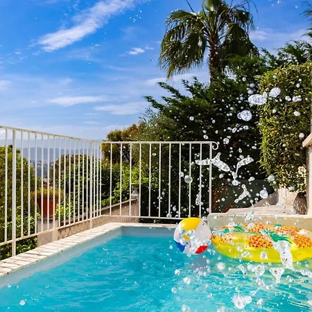 S10 Panoramic Sea View Housse Swimingpool Ac Bbq 3bdrs Villa Nice