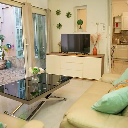 Apartment Grand 4 Pieces Avec Cour Privee, Clim & Parking Nice