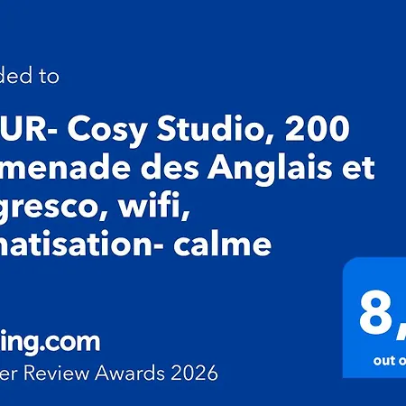 Appartement Fleur- Cosy Studio, 200 Promenade Des Et Negresco, Wifi, Climatisation- Calme