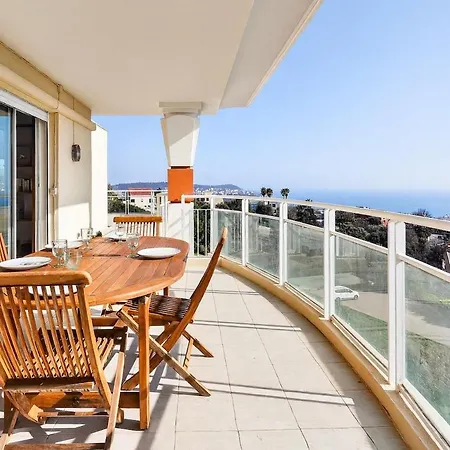 3br Flat With Sea View Balcony - Pool & Parking Apartment Nice