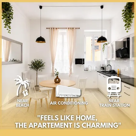 Appartement L'échappée De Riviera I Centre-ville I Climatisé I Proche Gare Et I Idéal Couple Et Famille