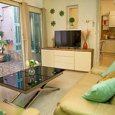 Apartment Grand 4 Pieces Avec Cour Privee, Clim & Parking Nice