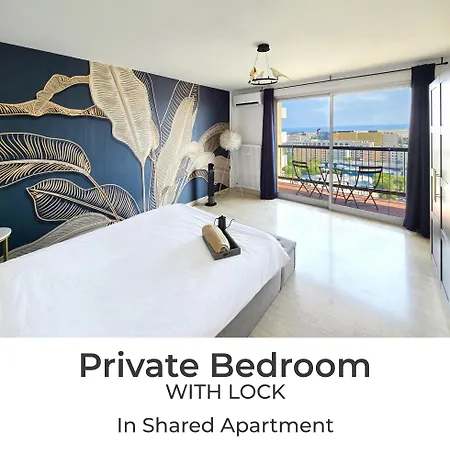 Private Sea View On Floor 16 In Shared - Ac - Walk To Airport * Nice