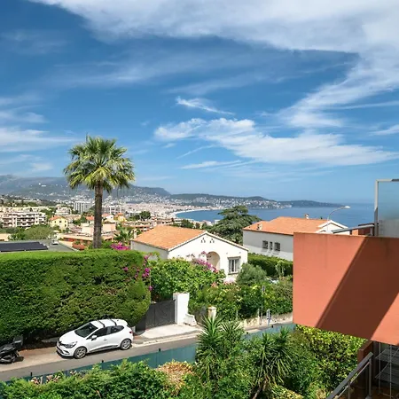 Rooftop Terrace - Sea View, Pool, Parking & A/c Nice