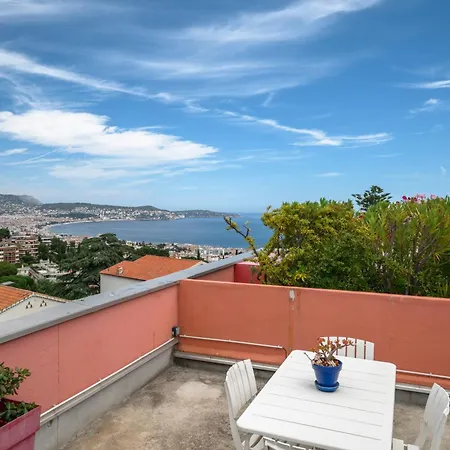 Rooftop Terrace - Sea View, Pool, Parking & A/c Apartment Nice
