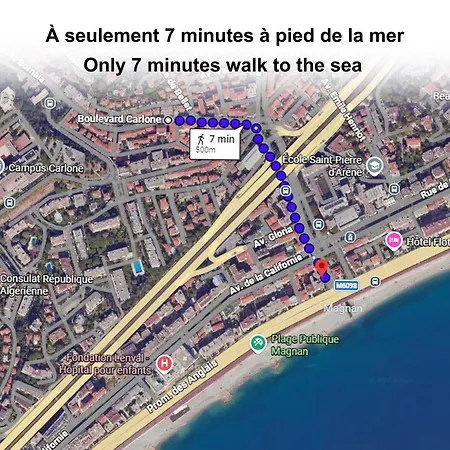 7 Min Walk To The Sea, Free Parking, 3 Ac, Garden Nice