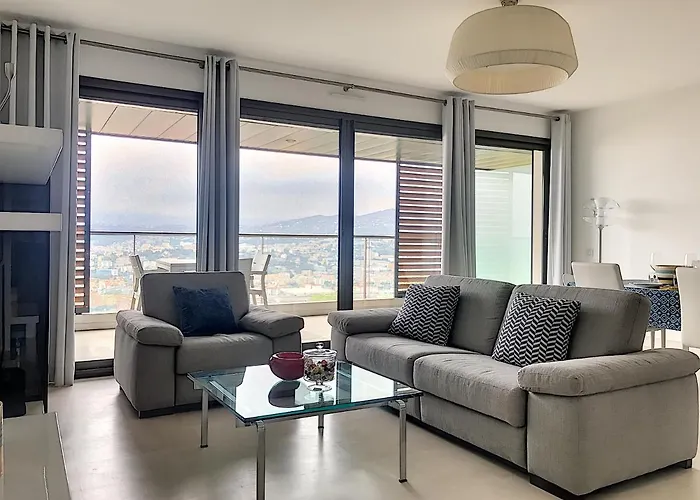 Incredible Views Of Nice In A Calm Luxury Complex & Big Park