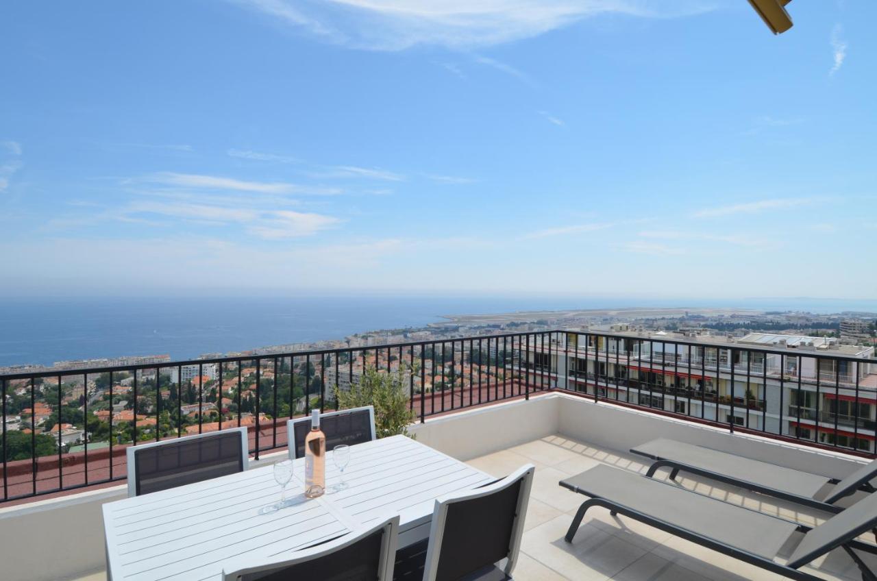 Superbe Studio Avec Terrasse, Jaccuzi, Vue Mer Quartier Fabron A Apartment *