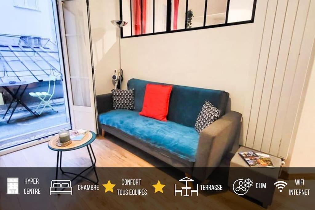 Studio T1 Centre - Ideal Couple & Amis - Confort - Wifi - Calme - Climatisation - Coin Terrasse Apartment Nice
