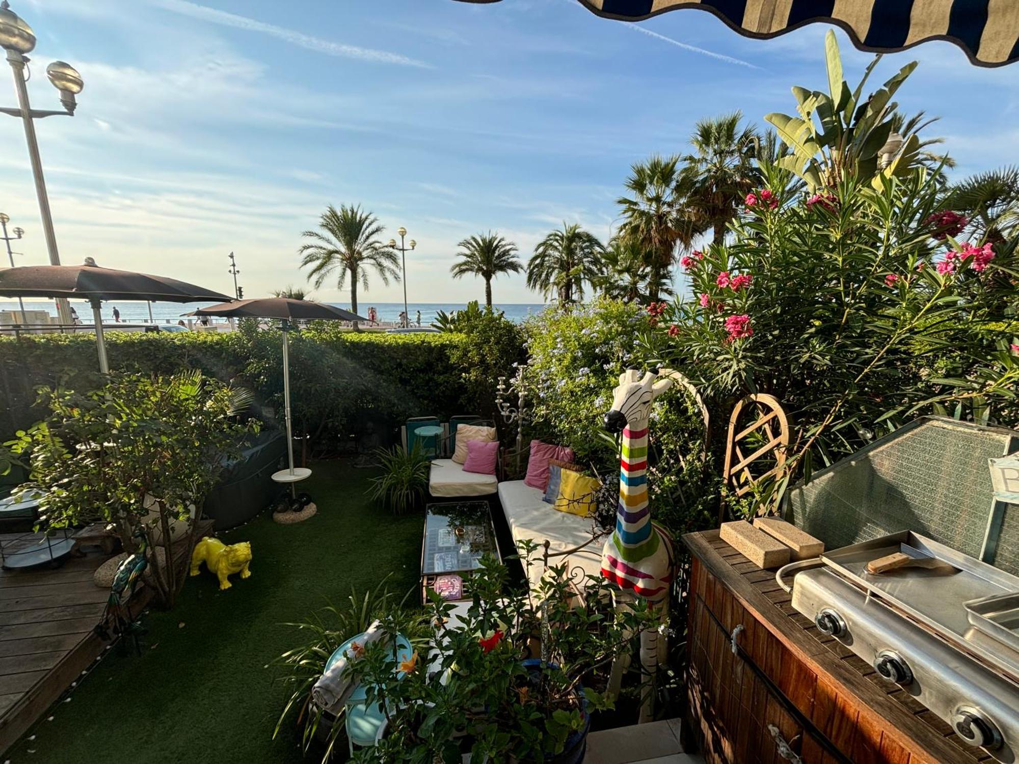 Promenade Des Center Sea And Front Design Flat With Private Garden Apartment