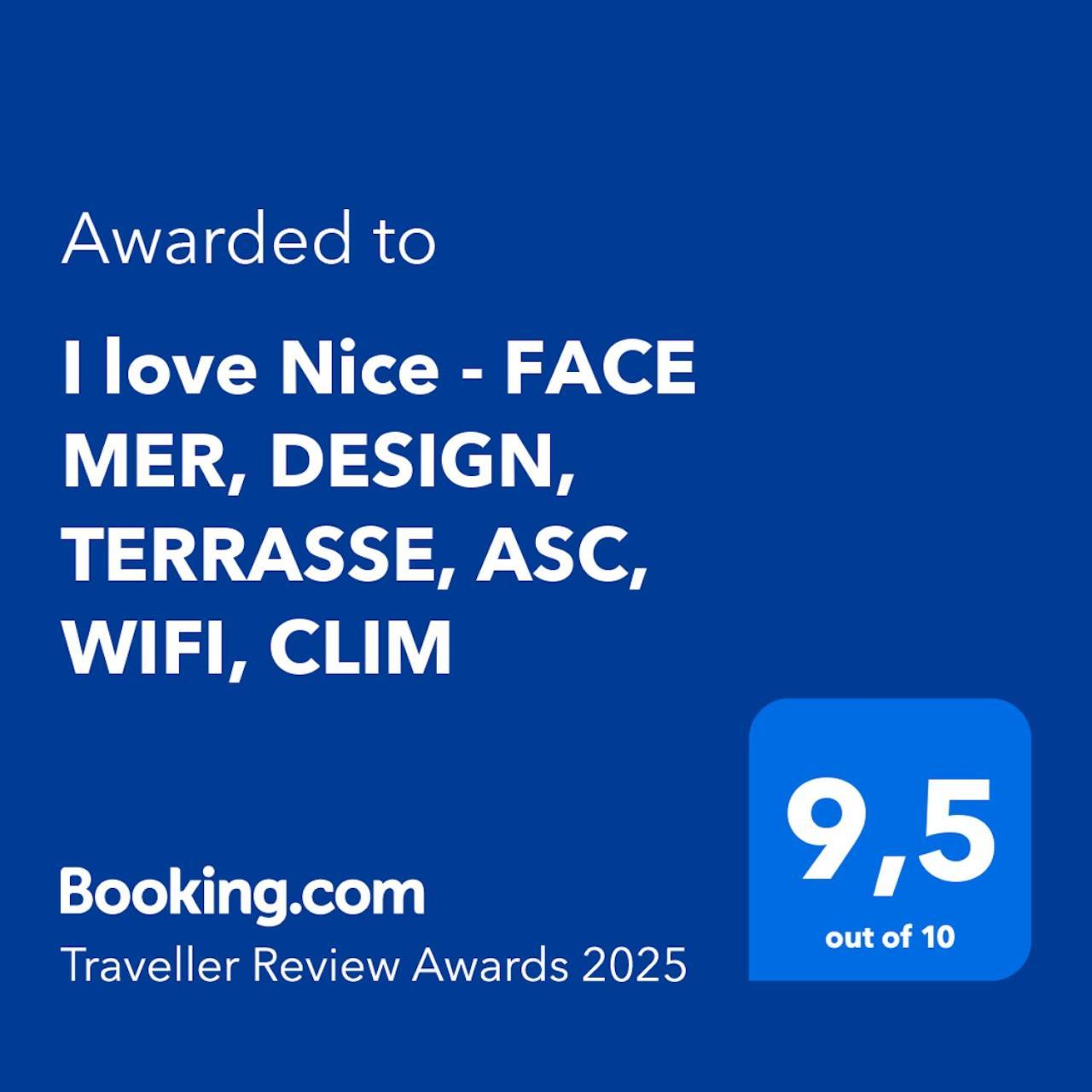 I - Face Mer, Design, Terrasse, Asc, Wifi, Clim Apartment Nice