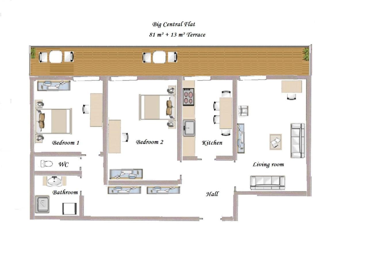 Notre Dame - Huge Sunny Modern 2br Flat - Terrace Appartement Nice